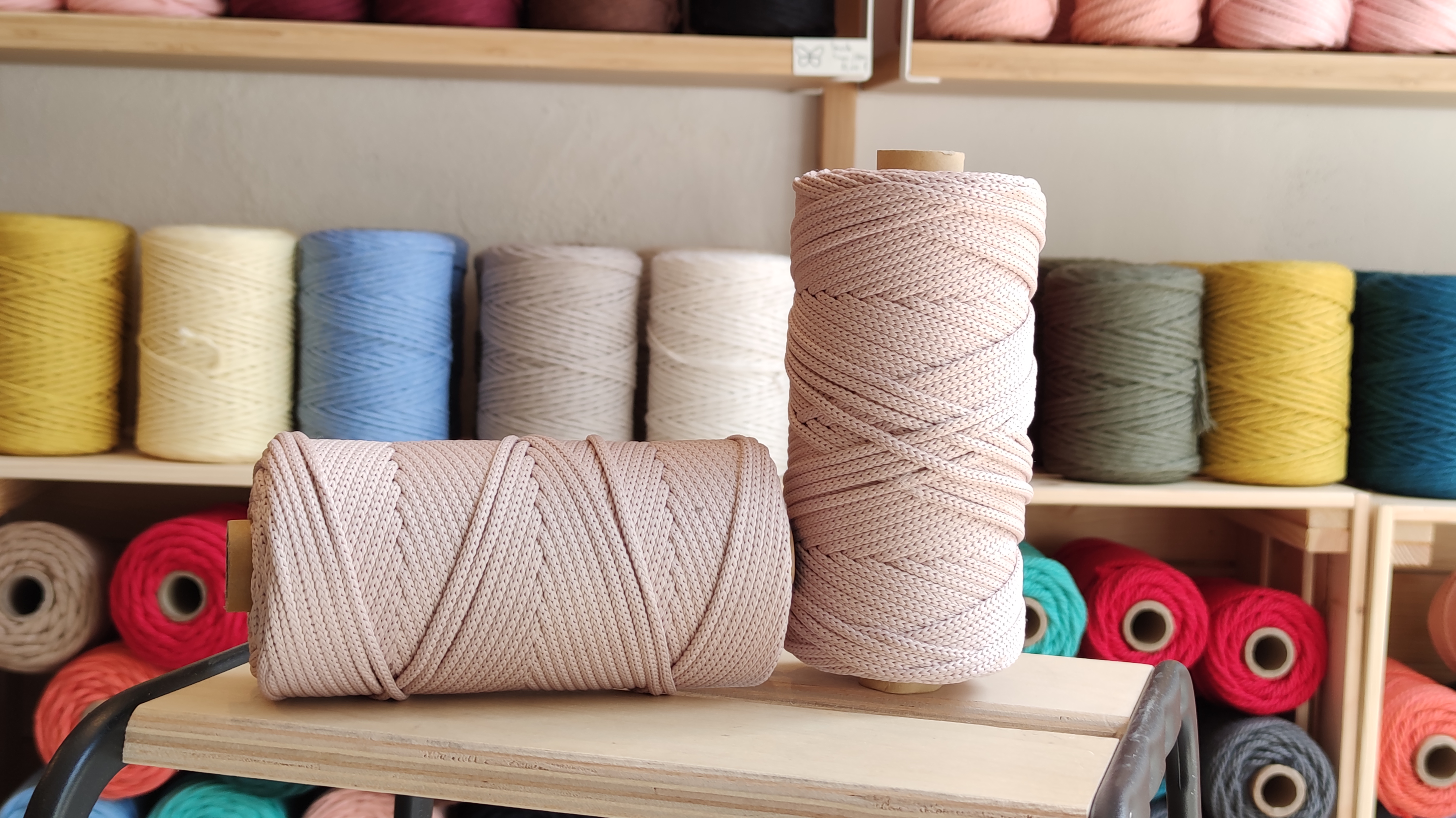 Entrançado de poliéster 5mm / 100m Bege - Image 2